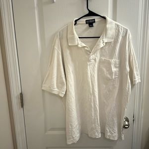 Men’s Lands end white polo shirt